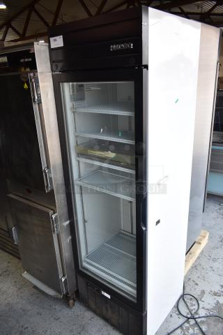 2019 Habco SE18 Metal Commercial Single Door Reach In Cooler Merchandiser w/ Poly Coated Racks. 115 Volts, 1 Phase.