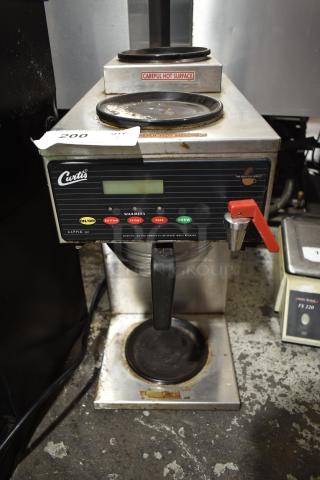 Curtis SCALP3GT63A000 Stainless Steel Commercial Countertop 3 Burner Coffee Machine w/ Hot Water Dispenser and Metal Brew Basket. 120 Volts, 1 Phase. - Item #1188502