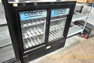 Imbera VRD41 Metal Commercial 2 Door Reach In Cooler Merchandiser w/ Poly Coated Racks. 115 Volts, 1 Phase.