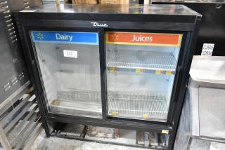 2016 True GDM-41SL-48-HC-LD Metal Commercial 2 Door Reach In Cooler Merchandiser w/ Poly Coated Racks. 115 Volts, 1 Phase.