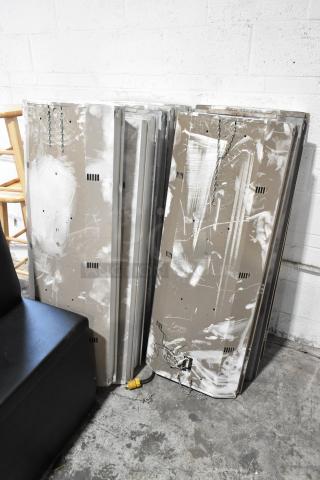 9 White Metal Light Fixtures. 9 Times Your Bid!