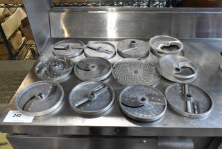 12 Various Metal Food Processor Blades. 12 Times Your Bid!