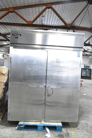 Continental DL2RI-SS Stainless Steel Commercial 2 Door Roll In Rack Cooler. 115 Volts, 1 Phase.