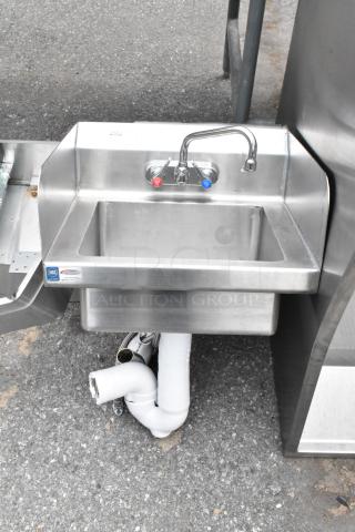 Stainless Steel Single Bay Sink w/ Faucet and Handles.