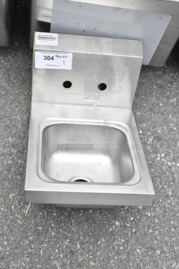 BRAND NEW SCRATCH AND DENT! Steelton 522HS1216 12" x 16" Wall Mounted Hand Sink with Gooseneck Faucet - Image 3 of 5