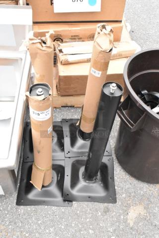 4 BRAND NEW SCRATCH AND DENT! Lancaster Table & Seating 427TBCLRD325 Excalibur 3" Standard Height Outdoor Table Base Column. 4 Times Your Bid!