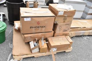 15 BRAND NEW SCRATCH AND DENT! Items Including 600LEGSS14 Regency 18 1/2" Stainless Steel Leg for Sinks, CW9180 WNA Comet CW9180C Classicware 9" Clear Plastic Plate - 180/Case, 164TB2222 Lancaster Table & Seating 22" x 22" Cross Cast Iron Table Base Plate, Carlisle 4366607 Swirl 12 oz. Clear Polycarbonate Tumbler - 36/Case, 176CHPHOLDSS Choice Stainless Steel 3-Compartment Flatware / Chopstick Organizer, 124S208 American Metalcraft S208 5 1/2" Stainless Steel Two-Prong Bar Strainer, 1909LVF16OZ Beverage-Air 8 Lane Universal Pusher Glide Bottle Organizer for 20 oz. to 25 oz. Bottles / Cans. 15 Times Your Bid!