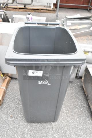 BRAND NEW SCRATCH AND DENT! Lavex Gray Poly Trash Can. No Lid
