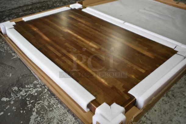 12 BRAND NEW SCRATCH AND DENT! Lancaster Table & Seating 3493048BBVIN 30" x 48" Rectangular Wood Butcher Block Table Top with Vintage Finish. 12 Times Your Bid! - Image 6 of 7