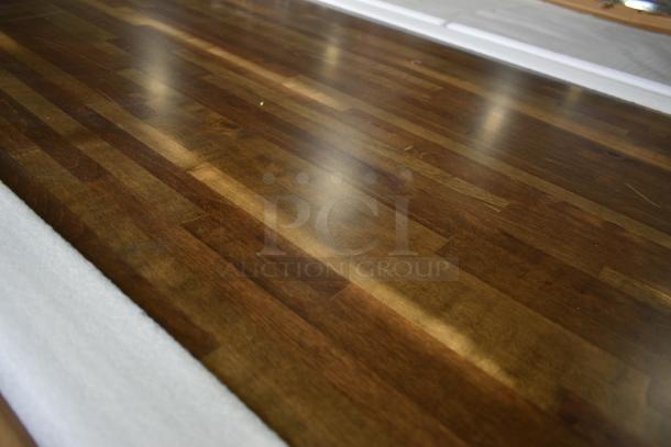 12 BRAND NEW SCRATCH AND DENT! Lancaster Table & Seating 3493048BBVIN 30" x 48" Rectangular Wood Butcher Block Table Top with Vintage Finish. 12 Times Your Bid! - Image 7 of 7