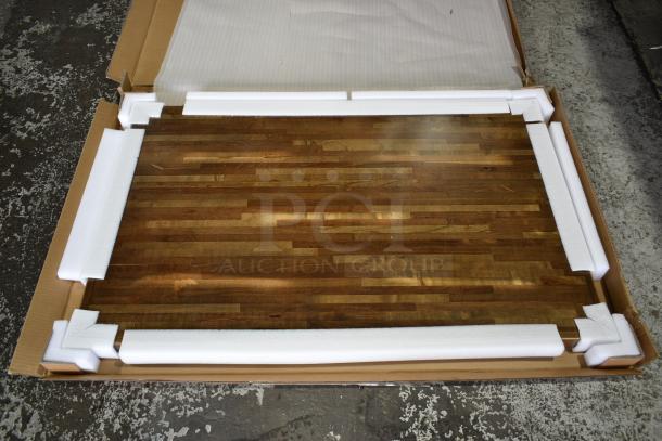 8 BRAND NEW SCRATCH AND DENT! Lancaster Table & Seating 3493048BBVIN 30" x 48" Rectangular Wood Butcher Block Table Top with Vintage Finish. 8 Times Your Bid! - Image 1 of 7