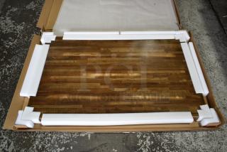 8 BRAND NEW SCRATCH AND DENT! Lancaster Table & Seating 3493048BBVIN 30" x 48" Rectangular Wood Butcher Block Table Top with Vintage Finish. 8 Times Your Bid!