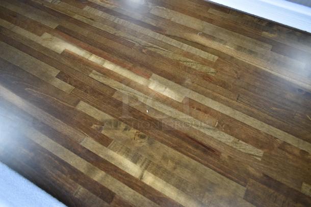 8 BRAND NEW SCRATCH AND DENT! Lancaster Table & Seating 3493048BBVIN 30" x 48" Rectangular Wood Butcher Block Table Top with Vintage Finish. 8 Times Your Bid! - Image 7 of 7