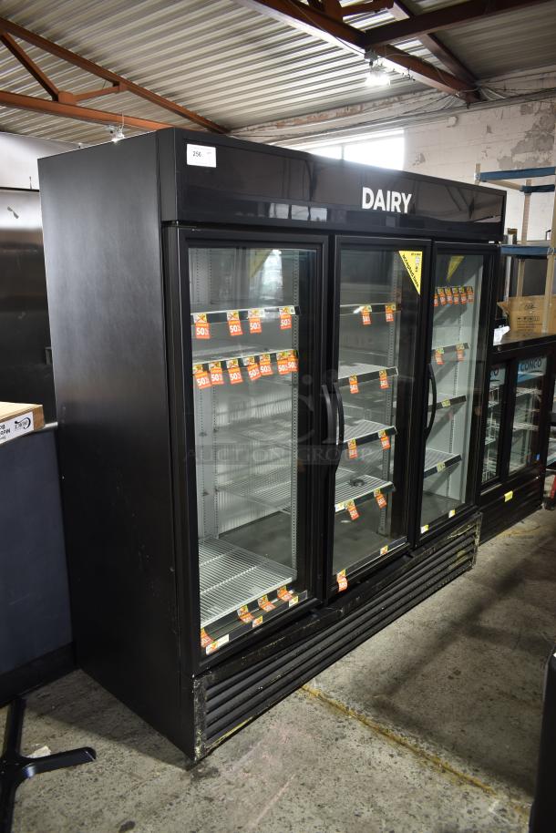 2016 True GDM-72-HC Metal Commercial 3 Door Reach In Cooler Merchandiser w/ Poly Coated Racks. 115 Volts, 1 Phase. Tested and Working! - Image 1 of 10