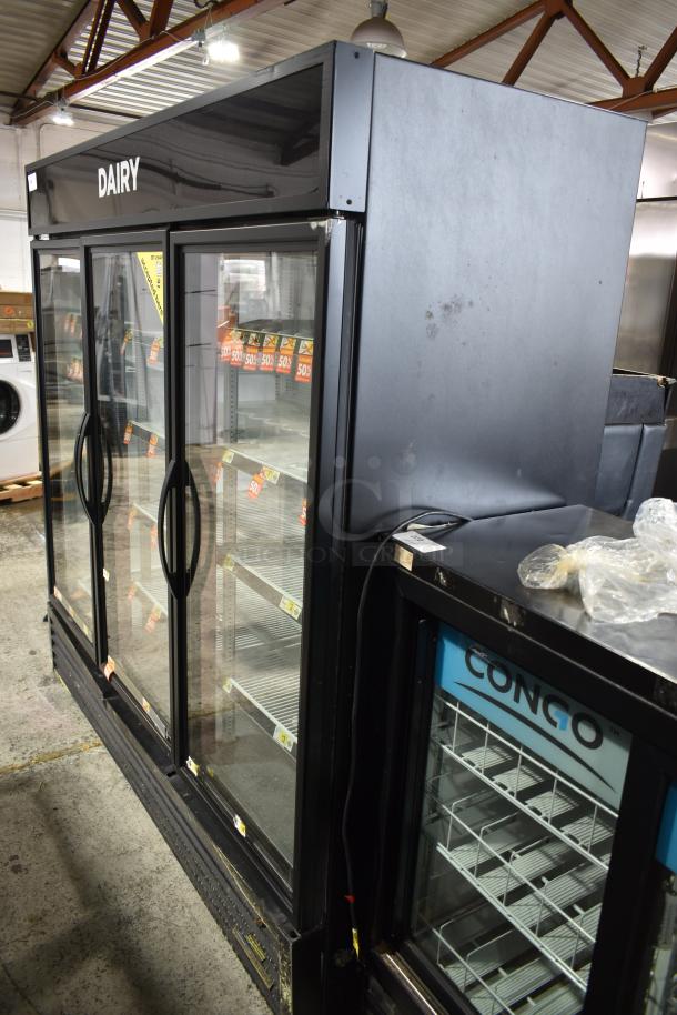 2016 True GDM-72-HC Metal Commercial 3 Door Reach In Cooler Merchandiser w/ Poly Coated Racks. 115 Volts, 1 Phase. Tested and Working! - Image 2 of 10