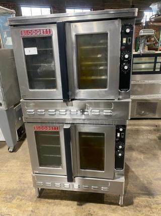 Blodgett Commercial Stainless Steel Natural Gas Powered Double Stacked Convection Oven! With Thermostatic Control! With Wired Oven Racks! On Legs! 2X Your Bid Makes One Unit!