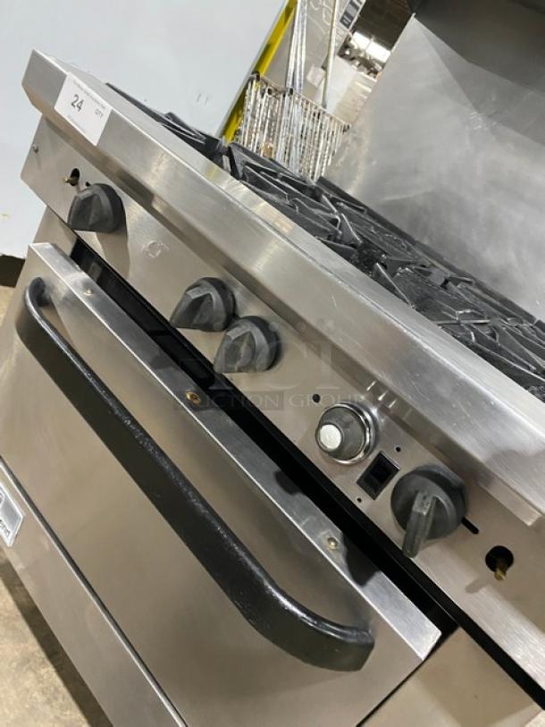 Southbend Commercial Stainless Steel Natural Gas Powered 6 Burner Range/Oven Combo! With Back Splash & Overhead Salamander Shelf! With Wired Oven Rack! Model: X436D SN: 02L38236! On Legs! Working When Removed! - Image 8 of 10