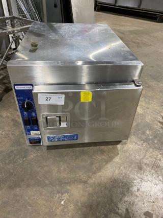 Cleveland Range SteamCraft Series Commercial Stainless Steel Electric Powered Countertop 8-Pan Convection Steamer! With Built In Pan Holding Rack! Model: 21CET8 SN: 0812230000251! 208V 3 Phase!
