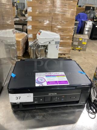 Epson XP-340 Series Commercial Black Electric Powered Countertop WiFi-Compatible All-In-One Wireless Print/Scan/Copy/Photo Printer! Energy Star Certified! Model: C462U SN: X2CC205681! 100-240V!