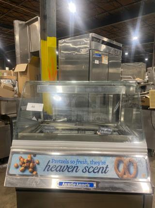 Auntie Anne's Style Commercial Stainless Steel Electric Powered Countertop Heated Pretzel Merchandiser Display Showcase! With Rear Sliding Doors!