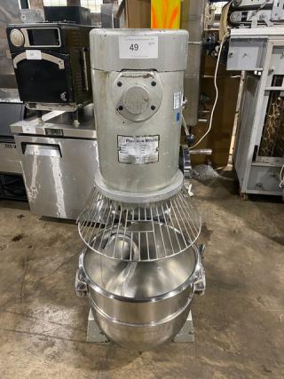 Precision Mixers Commercial Heavy Duty Electric Powered 60 Qt. Planetary Mixer! With Stainless Steel Mixing Bowl & Bowl Guard! With Spiral Dough Hook Attachment! Model: V-60 SN: 63004! 220V 3 Phase! - Item #1186254