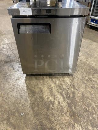 Commercial Stainless Steel Single Door Undercounter Worktop Refrigerator! With Poly Coated Wire Rack! On Casters!