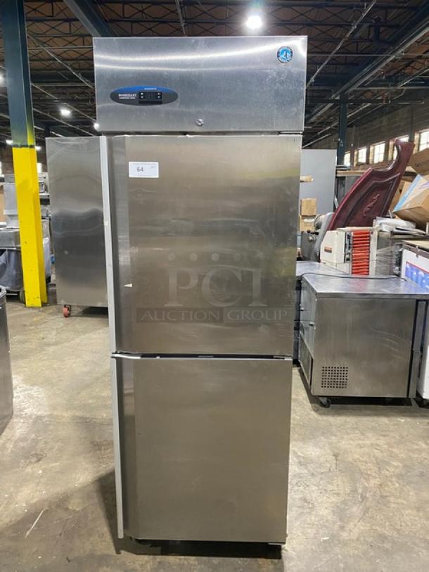 Hoshizaki Commercial Stainless Steel Solid Single Section Half Door Reach-In Refrigerator! Energy Star Certified! With Pan Slides! Model: CR1S-HS SN: F60066B! 115V 1 Phase! On Casters! - Image 1 of 10