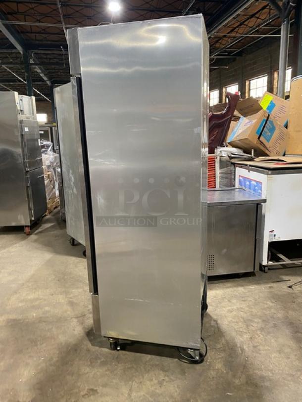 True Commercial Stainless Steel Solid Single Door Reach In Refrigerator! With Poly Coated Wire Rack! With Left Hinged Door! Model: T-23 SN: 1-3483323! 115V 1 Phase! On Casters! - Image 3 of 9