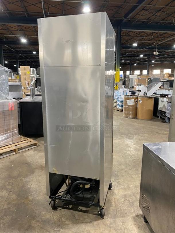 True Commercial Stainless Steel Solid Single Door Reach In Refrigerator! With Poly Coated Wire Rack! With Left Hinged Door! Model: T-23 SN: 1-3483323! 115V 1 Phase! On Casters! - Image 4 of 9