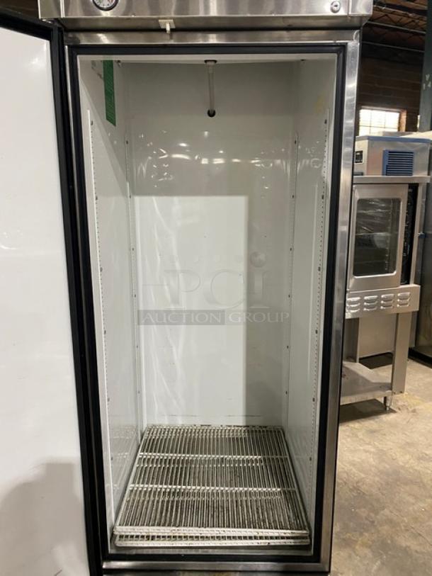 True Commercial Stainless Steel Solid Single Door Reach In Refrigerator! With Poly Coated Wire Rack! With Left Hinged Door! Model: T-23 SN: 1-3483323! 115V 1 Phase! On Casters! - Image 5 of 9