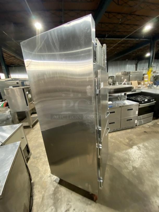 Traulsen Commercial Stainless Steel Single Section Half Door Reach In Refrigerator! With Built In Pan Slides! Model: AHT-1-32WUT SN: M9374206N! 115V 1 Phase! On Casters! - Image 2 of 9