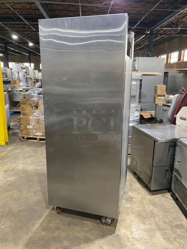 Traulsen Commercial Stainless Steel Single Section Half Door Reach In Refrigerator! With Built In Pan Slides! Model: AHT-1-32WUT SN: M9374206N! 115V 1 Phase! On Casters! - Image 3 of 9