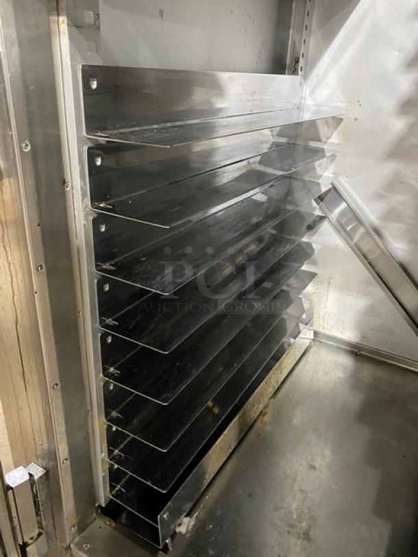 Traulsen Commercial Stainless Steel Single Section Half Door Reach In Refrigerator! With Built In Pan Slides! Model: AHT-1-32WUT SN: M9374206N! 115V 1 Phase! On Casters! - Image 6 of 9