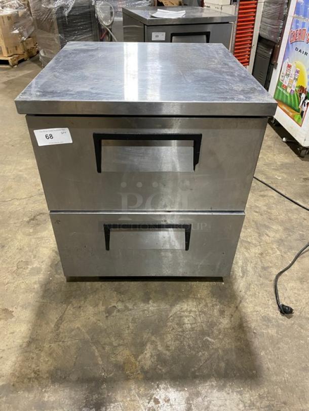 True Commercial Stainless Steel 2 Drawer Undercounter Worktop Refrigerator! Model: TUC-27D-2 SN: 7802121! 115V 1 Phase! On Casters! - Image 1 of 8