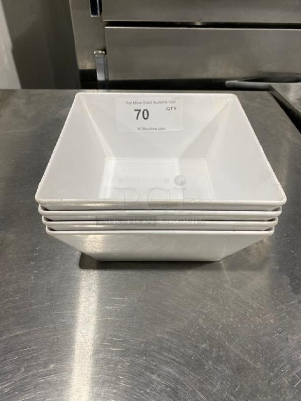 American Metalcraft Commercial White Square Bowls! ALL ONE MONEY! - Image 1 of 4