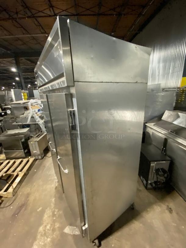 Continental Commercial Stainless Steel Solid 2 Door Reach In Freezer! With Pan Slides & Poly Coated Wire Racks! Model: 2F SN: 146A2590! 115V 1 Phase! On Casters! - Image 2 of 9