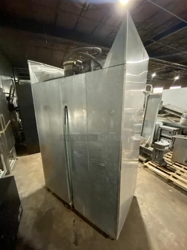 Continental Commercial Stainless Steel Solid 2 Door Reach In Freezer! With Pan Slides & Poly Coated Wire Racks! Model: 2F SN: 146A2590! 115V 1 Phase! On Casters! - Image 4 of 9