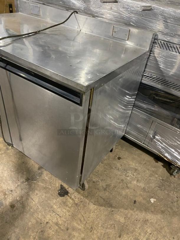Commercial Stainless Steel 2 Door Worktop Refrigerator! With Up Turned Backsplash! With Poly Coated Wire Rack! On Casters! - Image 2 of 7