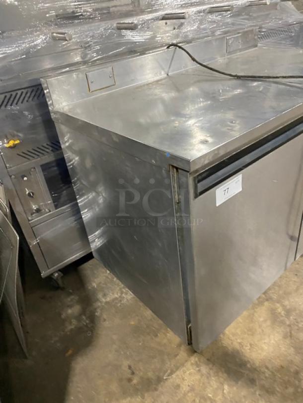 Commercial Stainless Steel 2 Door Worktop Refrigerator! With Up Turned Backsplash! With Poly Coated Wire Rack! On Casters! - Image 3 of 7