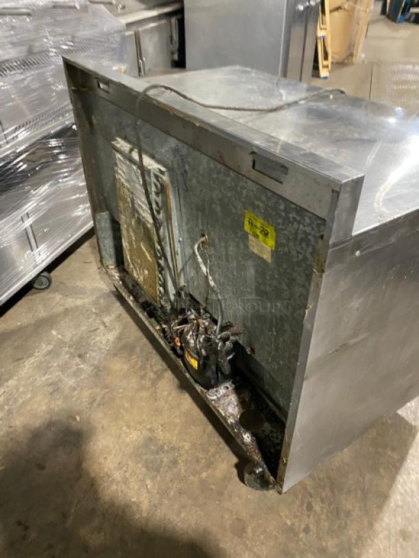 Commercial Stainless Steel 2 Door Worktop Refrigerator! With Up Turned Backsplash! With Poly Coated Wire Rack! On Casters! - Image 4 of 7