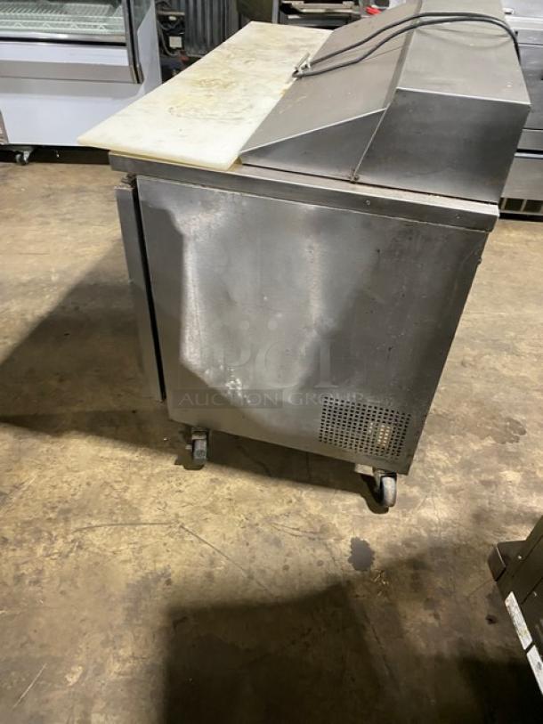 Fagor Commercial Stainless Steel 2 Door Refrigerated Bain Marie Style Mega Top Salad/Sandwich Prep Table! With Cutting Board! Model: FST-48-12 SN: 11100920M! 115V 1 Phase! On Casters! - Image 4 of 9