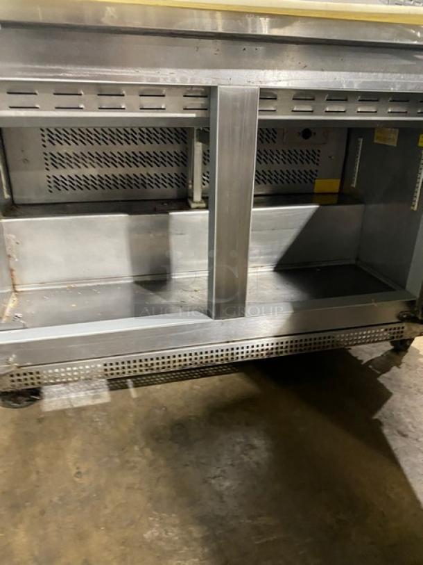 Fagor Commercial Stainless Steel 2 Door Refrigerated Bain Marie Style Mega Top Salad/Sandwich Prep Table! With Cutting Board! Model: FST-48-12 SN: 11100920M! 115V 1 Phase! On Casters! - Image 5 of 9