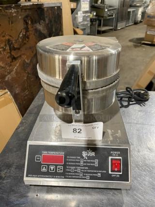 Star Manufacturing Commercial Stainless Steel Electric Powered Countertop Single Belgian Waffle Maker!