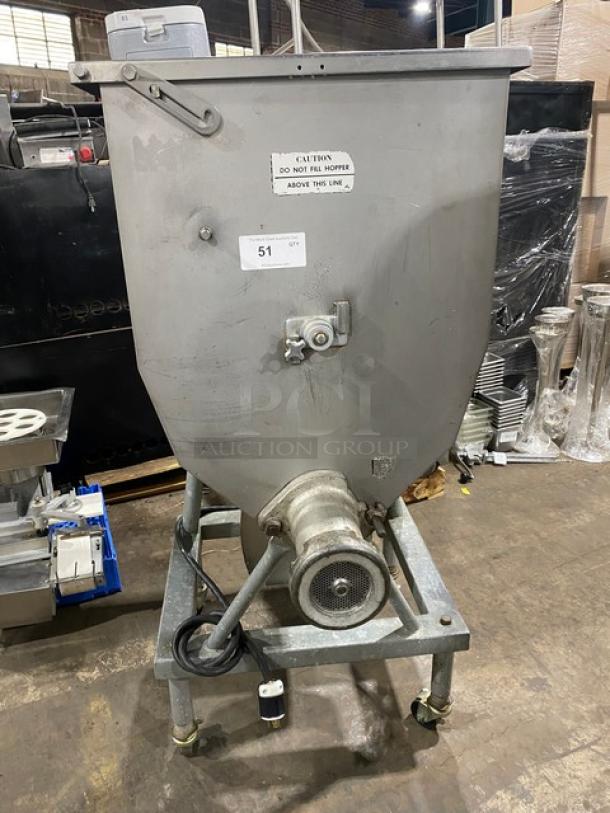 Hobart Commercial Heavy Duty Electric Powered Meat Mixer/Grinder! Model: 4346 SN: 11-111-291! 208V 3 Phase! On Casters! WORKING WHEN REMOVED! - Image 1 of 9