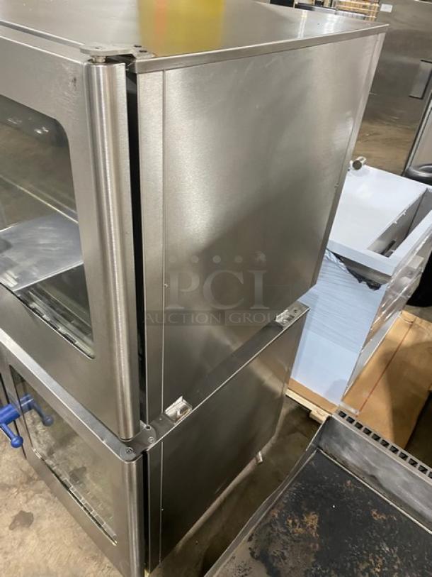 Eloma Genius Series Commercial Stainless Steel Electric Powered Double Stacked Combi Oven! With Digital Controls! With Built In Pan Slides & Wired Racks! On Legs! 2X Your Bid Make One Unit! - Image 3 of 9