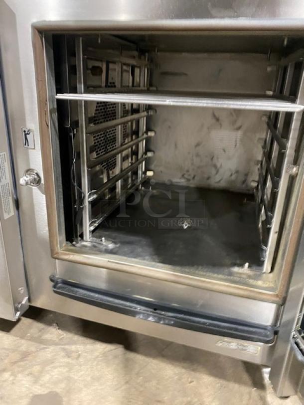Eloma Genius Series Commercial Stainless Steel Electric Powered Double Stacked Combi Oven! With Digital Controls! With Built In Pan Slides & Wired Racks! On Legs! 2X Your Bid Make One Unit! - Image 5 of 9