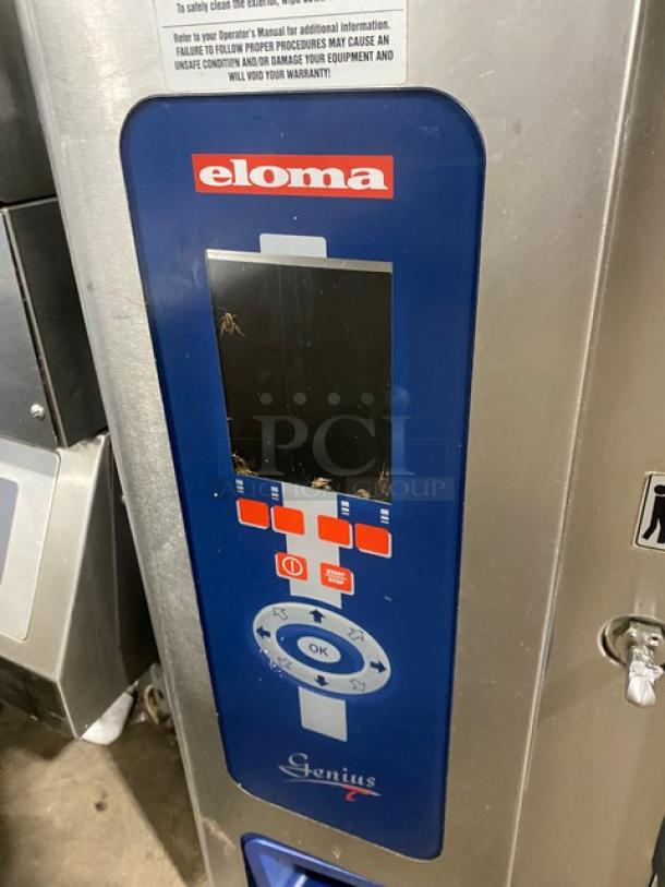 Eloma Genius Series Commercial Stainless Steel Electric Powered Double Stacked Combi Oven! With Digital Controls! With Built In Pan Slides & Wired Racks! On Legs! 2X Your Bid Make One Unit! - Image 6 of 9
