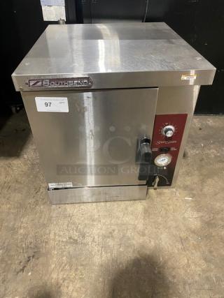 Southbend Strato Steam Series Commercial Stainless Steel Electric Powered 5-Pan Countertop Steamer! With Built In Pan Holding Rack! Model: STRE-5D SN: 11C22568! 208V 3 Phase!