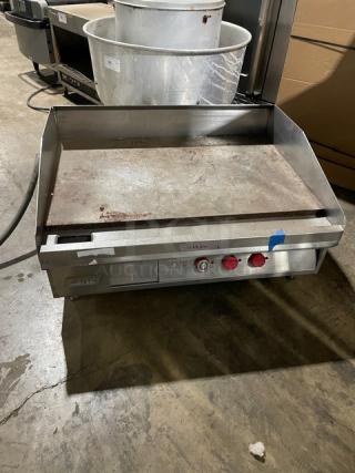 Lang Commercial Stainless Steel Electric Powered Countertop Flat Griddle! With Back & Side Splash! On Legs!