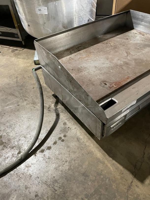 Lang Commercial Stainless Steel Electric Powered Countertop Flat Griddle! With Back & Side Splash! On Legs! - Image 2 of 7